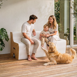 Folding Paper Sofa 3 Seater 300kg Bench | HomeAndLiving