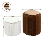 Folding Paper Stools Set 2 Cushions 100KG | HomeAndLiving