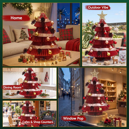 Christmas Tree 2X Folding Decor 28x38cm