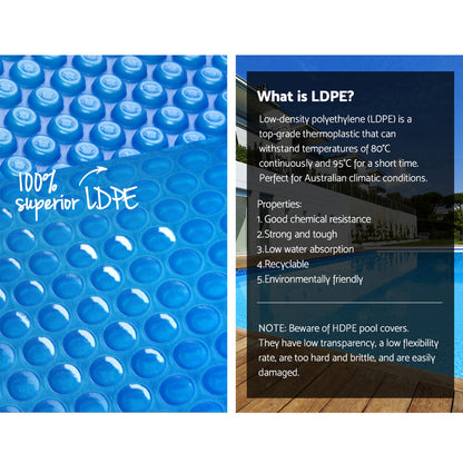 Pool Cover 500 Micron 10X4M Swimming Pool Solar Blanket Blue