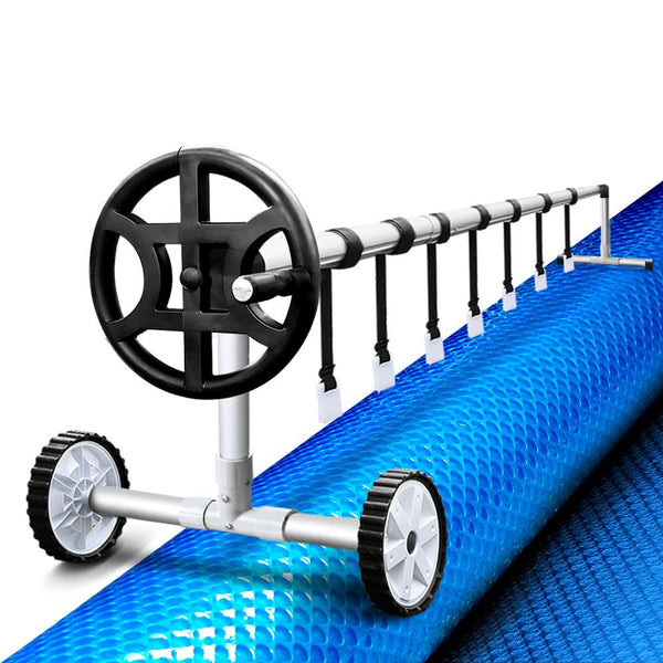  Pool Cover 500 Micron 10X4M Blue Swimming Pool Solar Blanket 4M Roller