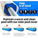 Pool Cover 500 Micron 10X4M Blue Swimming Pool Solar Blanket 4M Roller
