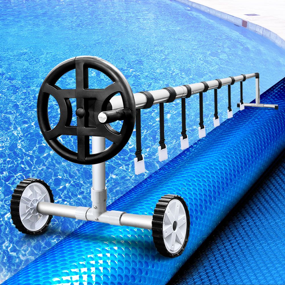 Pool Cover 500 Micron 10X4M Blue Swimming Pool Solar Blanket 4M Roller