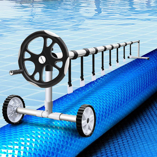 Pool Cover 500 Micron 10X4M Blue Swimming Pool Solar Blanket 5.5M Roller