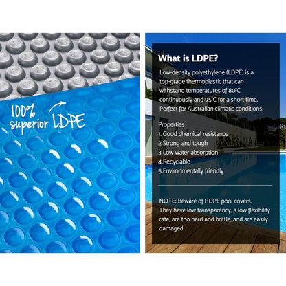 Pool Cover 500 Micron 10X4M Silver Swimming Pool Solar Blanket 5.5M Roller