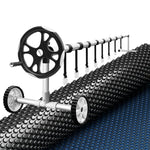 Pool Cover 600 Micron 10x4m w/ Roller 5.55m Swimming Pools Black Solar Blanket