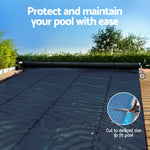 Pool Cover 600 Micron 10x4m w/ Roller 5.55m Swimming Pools Black Solar Blanket