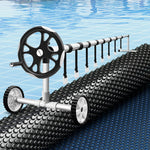 Pool Cover 600 Micron 10x4m w/ Roller 5.55m Swimming Pools Black Solar Blanket