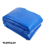 Pool Cover 500 Micron 10.5X4.2M Silver Swimming Pool Solar Blanket 5.5M Blue Roller