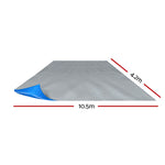 Pool Cover 500 Micron 10.5X4.2M Swimming Pool Solar Blanket Blue Silver