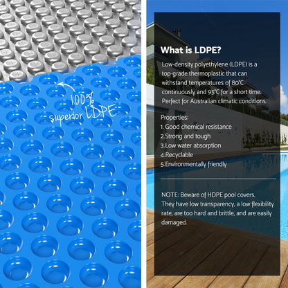 Pool Cover 600 Micron 11x6.2m w/ Roller 6.55m Swimming Pools Solar Blanket