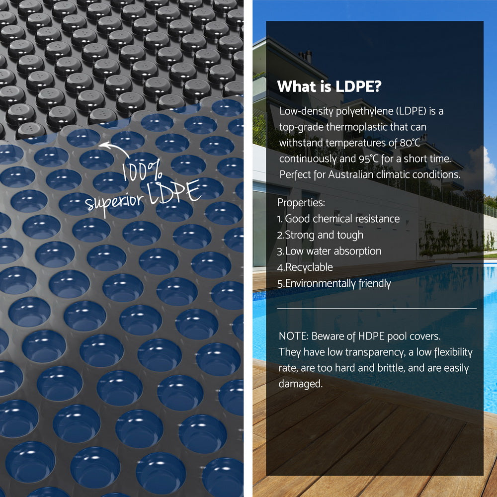 Pool Cover 600 Micron 6.5x3m w/ Roller 4m Swimming Pools Black Solar Blanket