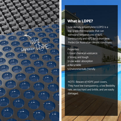 Pool Cover 600 Micron 6.5x3m w/ Roller 4m Swimming Pools Black Solar Blanket