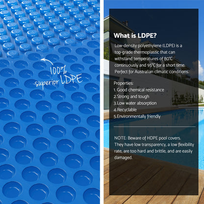 Pool Cover 600 Micron 6.5x3m Swimming Pool Solar Blanket Blue