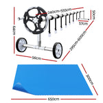 Pool Cover 600 Micron 6.5x3m w/ Roller 5.55m Swimming Pools Solar