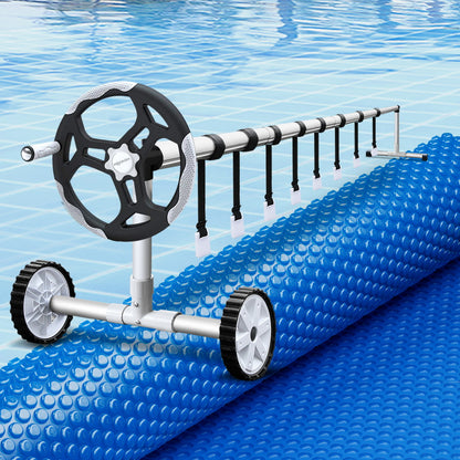 Pool Cover 600 Micron 6.5x3m w/ Roller 5.55m Swimming Pools Solar Blanket