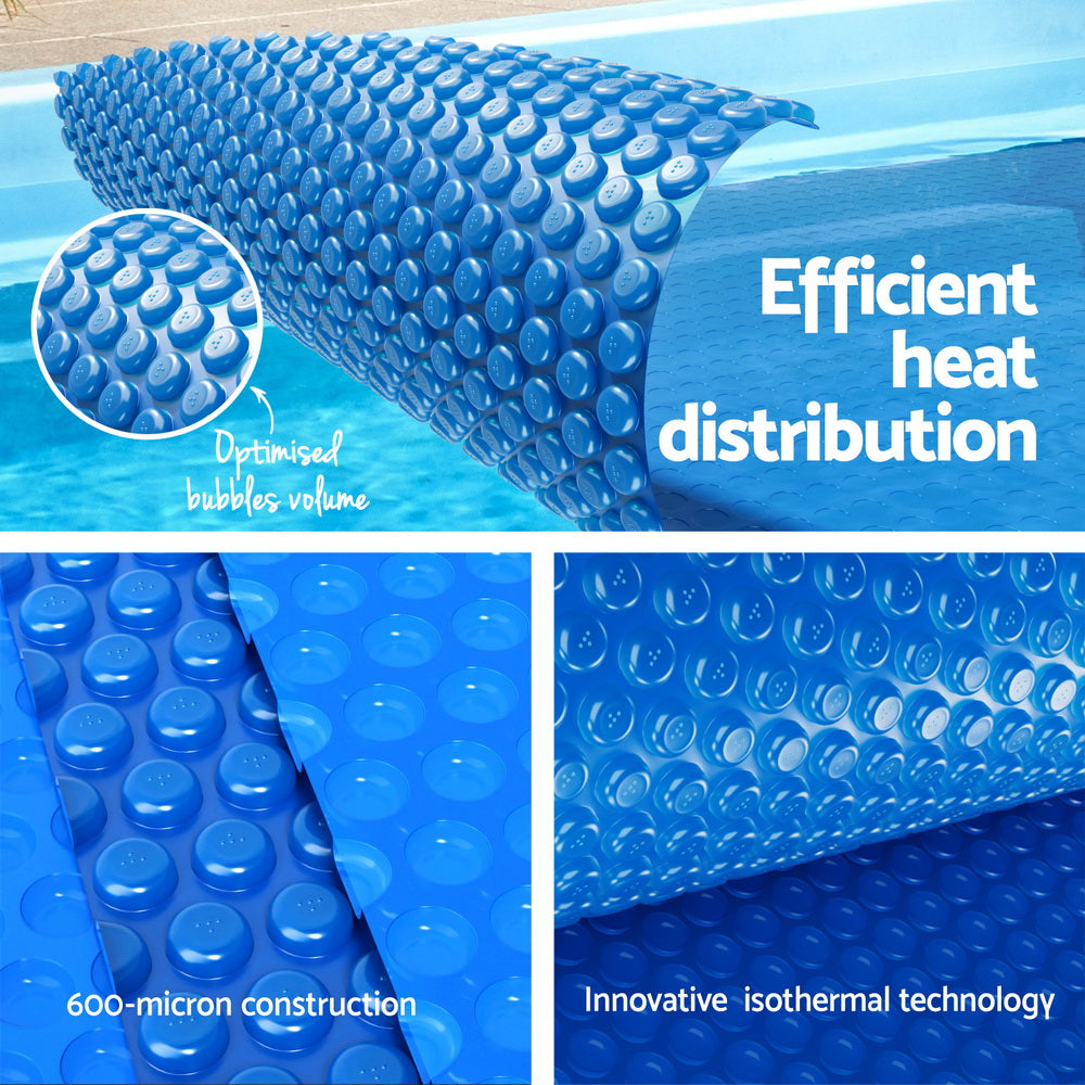 Pool Cover 600 Micron 6.5x3m w/ Roller 5.55m Swimming Pools Solar Blanket