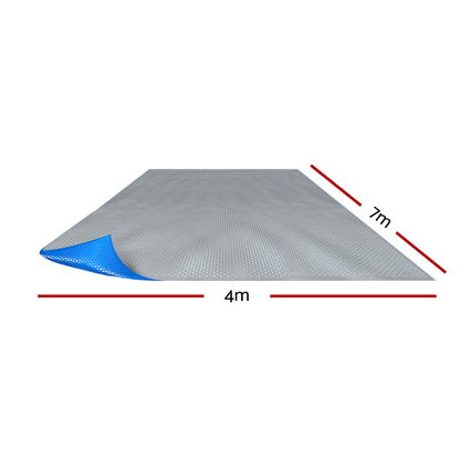 Pool Cover 500 Micron 7X4M Swimming Pool Solar Blanket Blue Silver