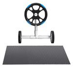 Pool Cover 7x4m 600 Micron w/ Roller 5.55m Black Solar Blanket