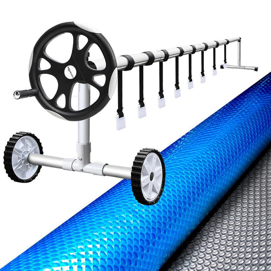 Pool Cover 500 Micron 8X4.2M Silver Swimming Pool Solar Blanket 5.5M Roller