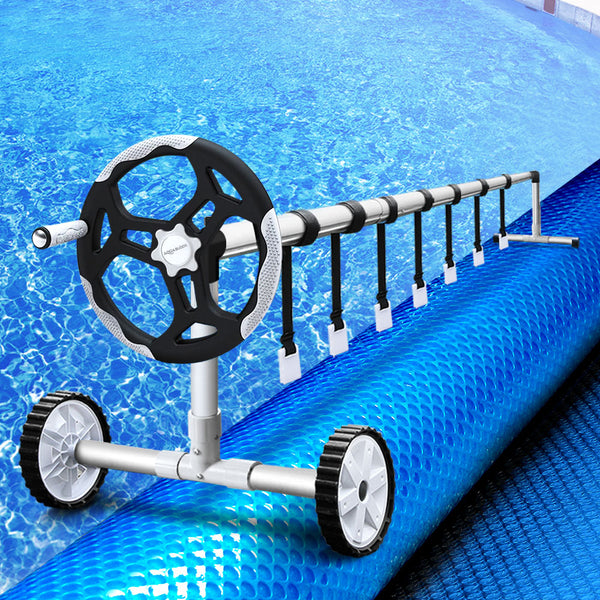  Pool Cover 8X4.2M 400 Micron Blue Swimming Pool Solar Blanket 5.5M Roller