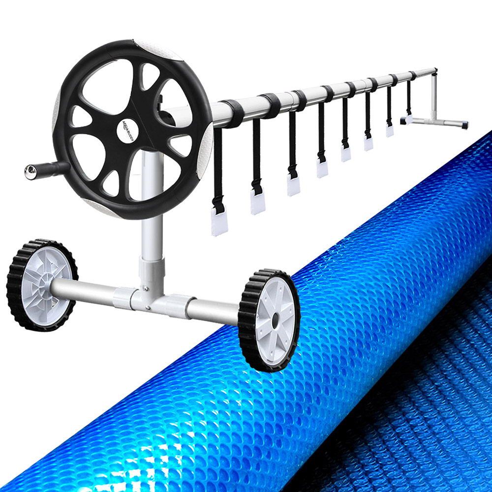 Pool Cover 500 Micron 8X4.2M Blue Swimming Pool Solar Blanket 5.5M Roller