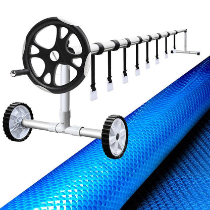 Pool Cover 500 Micron 8X4.2M Blue Swimming Pool Solar Blanket 5.5M Roller