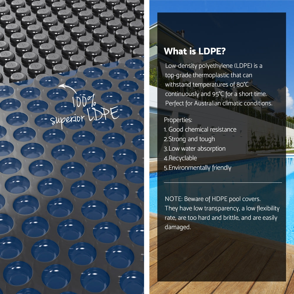 Pool Cover 600 Micron 9.5x5m Swimming Pool Solar Blanket Blue Black