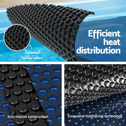 Pool Cover 600 Micron 9.5x5m Swimming Pool Solar Blanket Blue Black