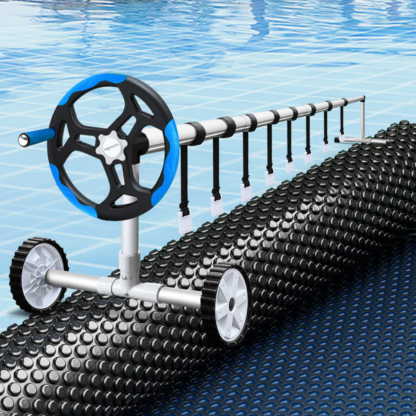  600 Micron Pool Cover w/ Roller 9.5x5m Black Solar Blanket