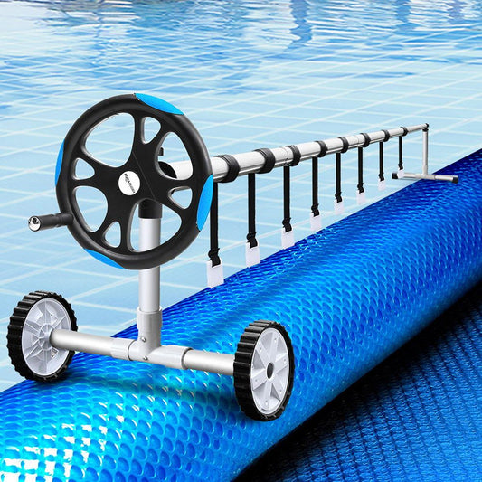 Pool Cover 500 Micron 9.5X5M Swimming Pool Solar Blanket 5.5M Roller Blue