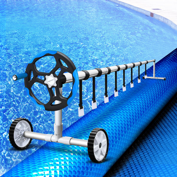  Pool Cover 500 Micron 9.5X5M Swimming Pool Solar Blanket 5.5M Roller Blue