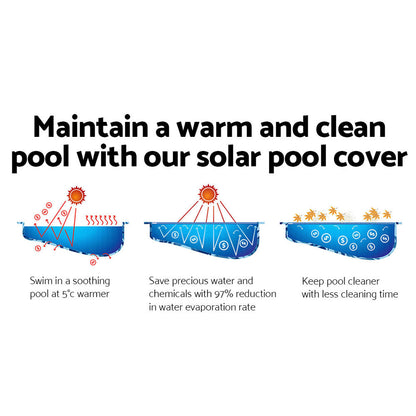 Pool Cover 500 Micron 9.5X5M Swimming Pool Solar Blanket Blue Silver
