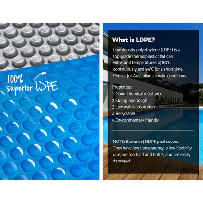 Pool Cover 500 Micron 9.5X5M Swimming Pool Solar Blanket Blue Silver