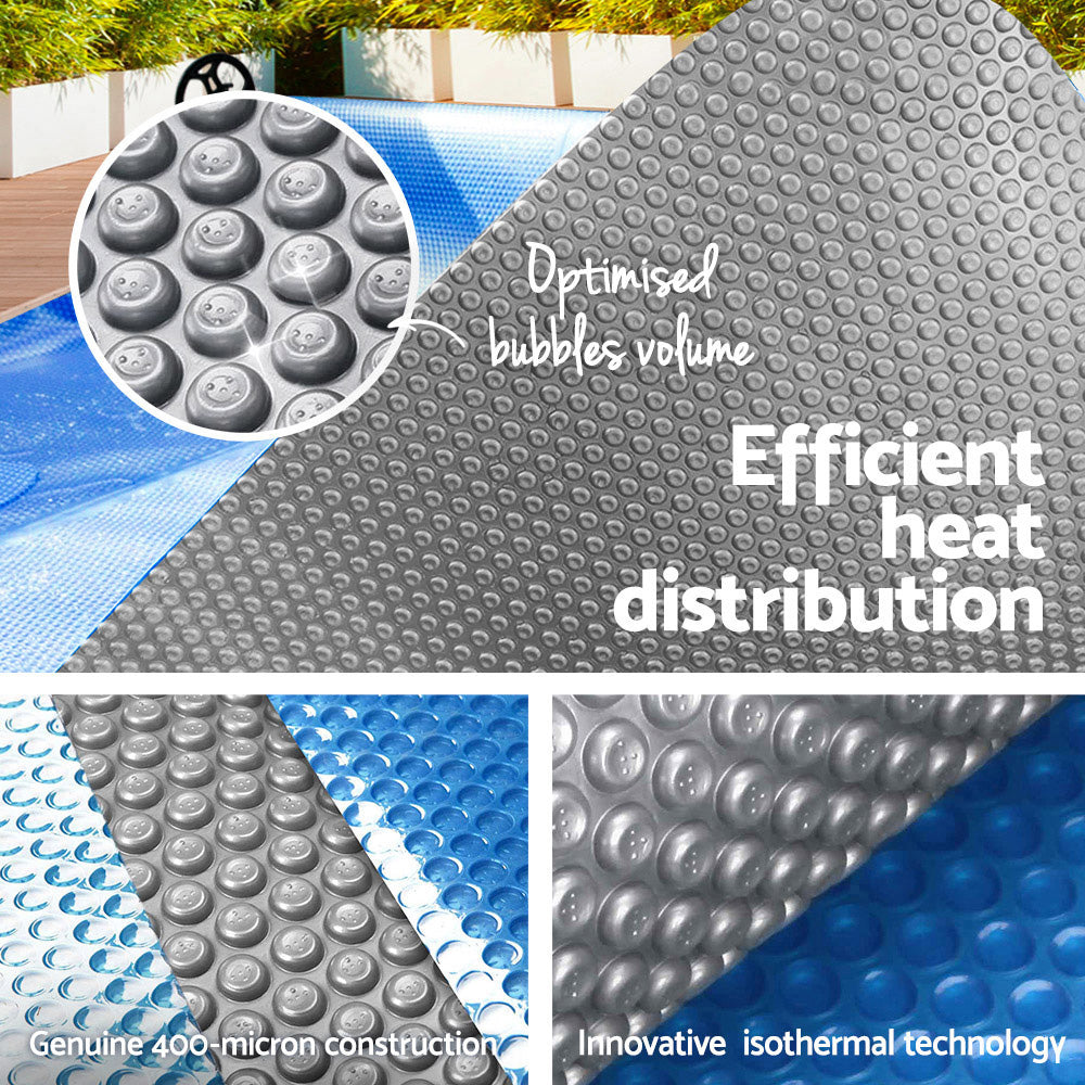 Pool Cover 500 Micron 9.5X5M Swimming Pool Solar Blanket Blue Silver
