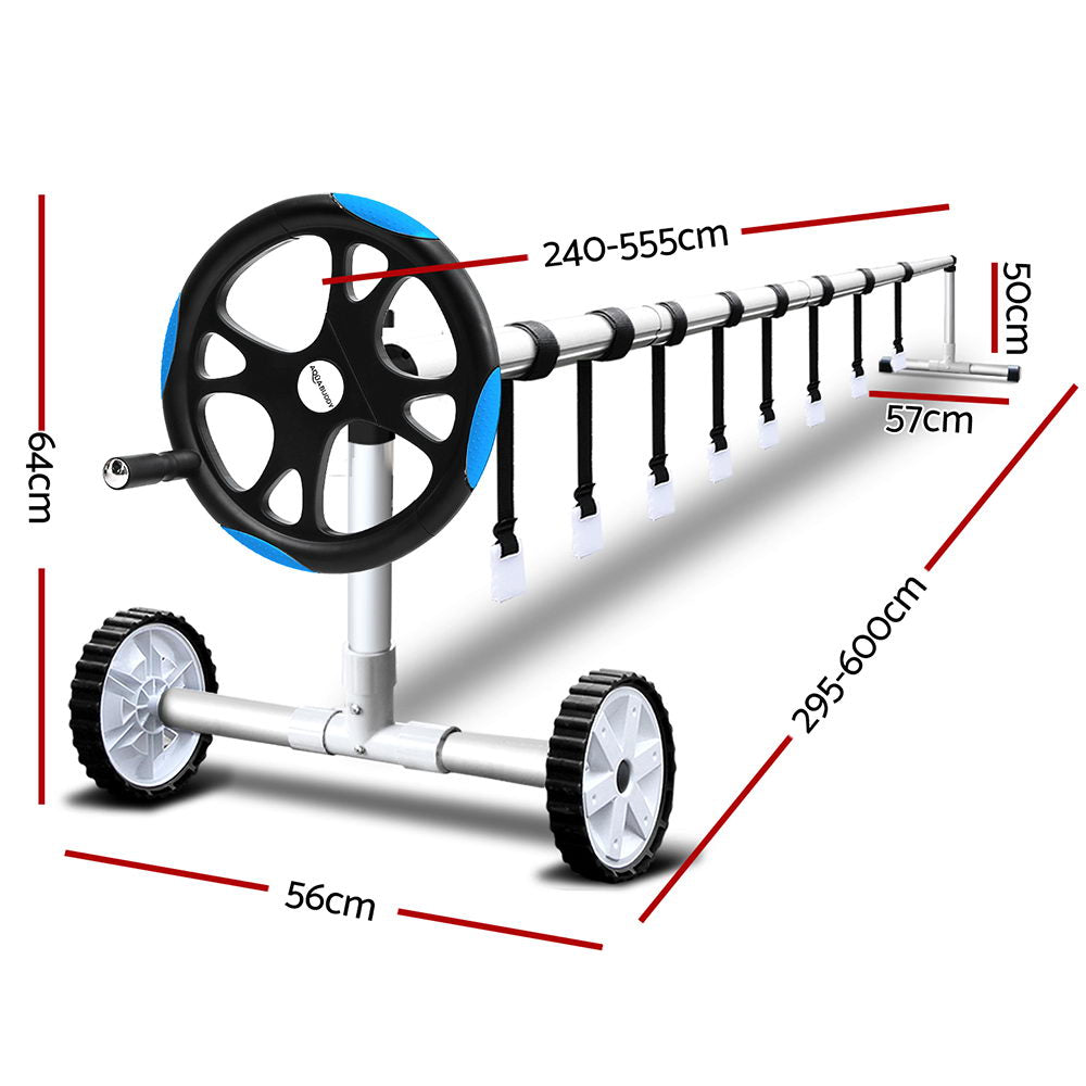 Pool Cover Roller 5.5M Adjustable Swimming Pool Solar Blanket Reel Blue