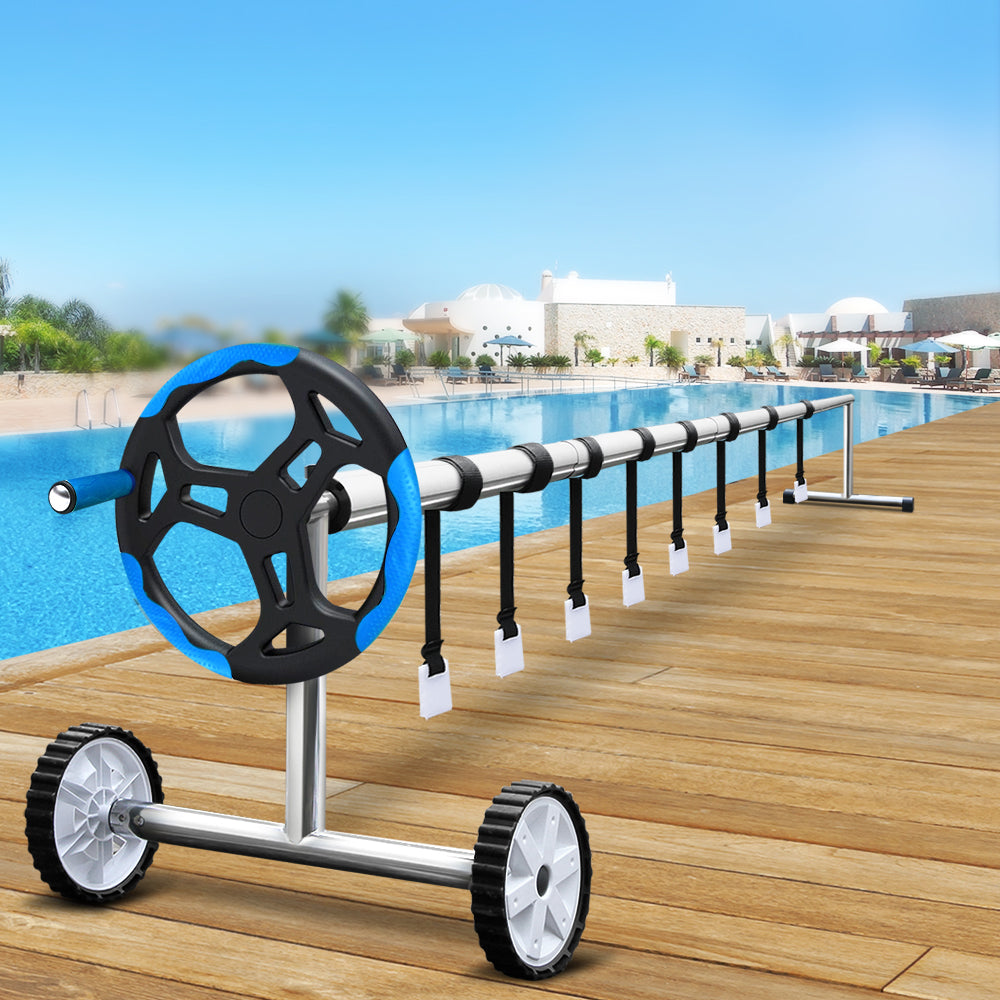 Pool Cover Roller 5.5M Adjustable Swimming Pool Solar Blanket Reel Blue