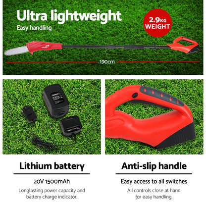Chainsaw Trimmer Cordless Pole Chain Saw 8In 20V Battery 2.7M Reach