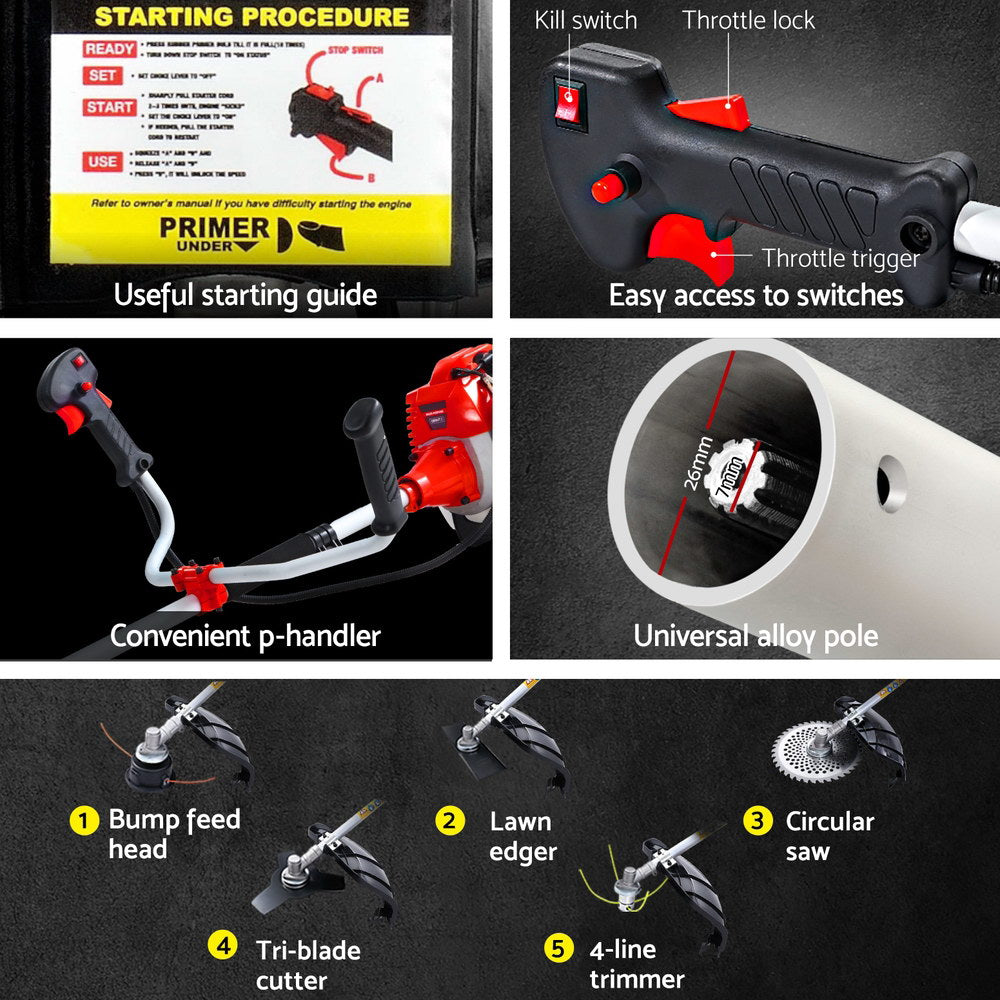 5-in-1 Pole Chainsaw & Hedge Trimmer - Petrol