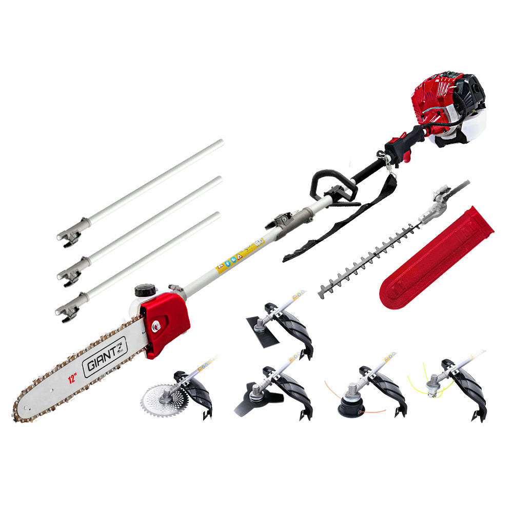 65Cc Pole Chainsaw Hedge Trimmer Brush Cutter Whipper Saw Snipper 7-In-1