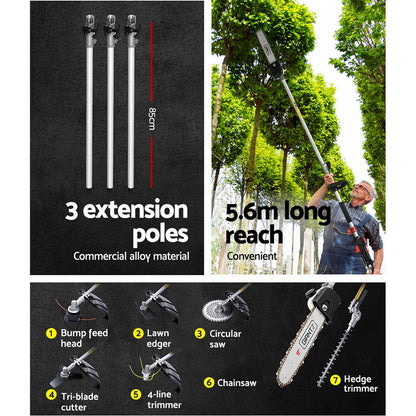 65CC Pole Chainsaw Petrol Brush Cutter Whipper Snipper Hedge Trimmer