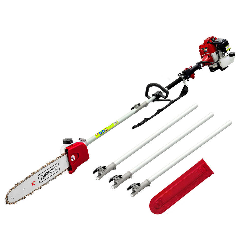 62Cc Pole Chainsaw 12In Chain Saw Petrol 4.3M Long Reach Red