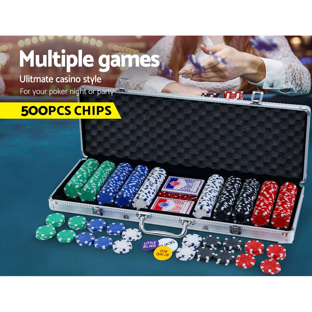 500Pcs Poker Chips Set With Case
