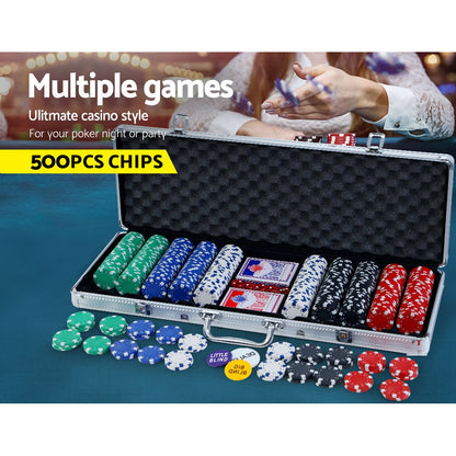 500Pcs Poker Chips Set With Case