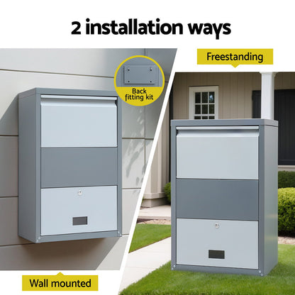 Parcel Letterbox Drop Box Package Grey