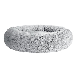 Pet Bed Dog Cat 90cm Large Calming Soft Plush Light Charcoal