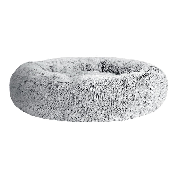  Pet Bed Dog Cat 90cm Large Calming Soft Plush Light Charcoal