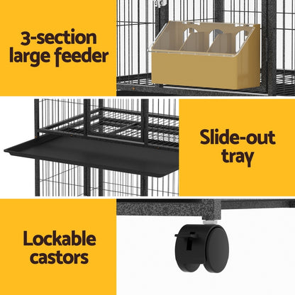 Bird Cage Large Bird Cages Aviary Budgie Perch Cage Parrot Pet Stand Wheels