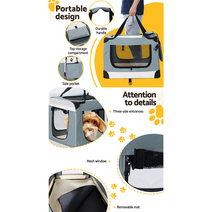 Pet Carrier Soft Crate Dog Cat Travel 70X52Cm Foldable Car Large