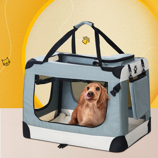  Pet Carrier Soft Crate Dog Cat Travel 70X52Cm Foldable Car Large